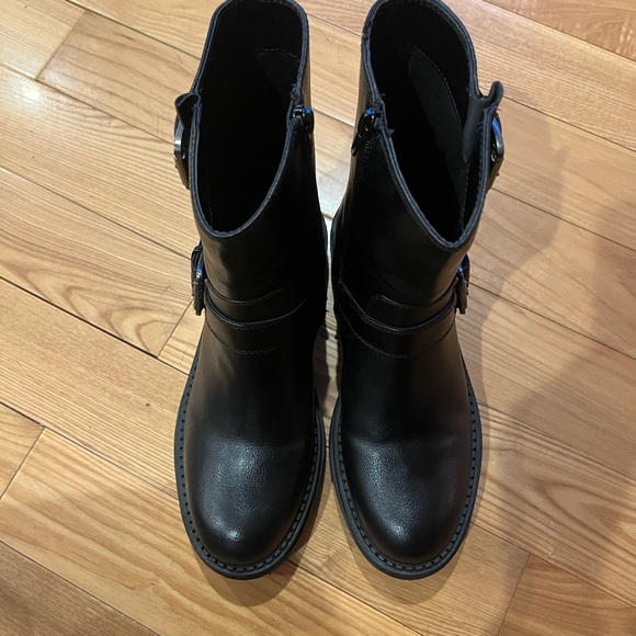 Arizona Jean Co “Tilpa” Women’s Stacked Heel Vegan Leather Moto Combat Boots - Picture 4 of 7